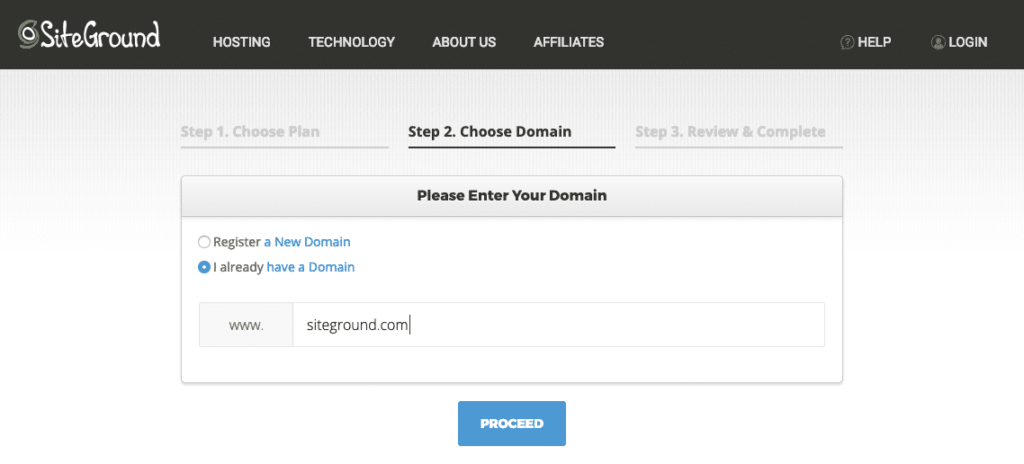 Set up escort Website Hosting & Collaboration 3 siteground signup 2